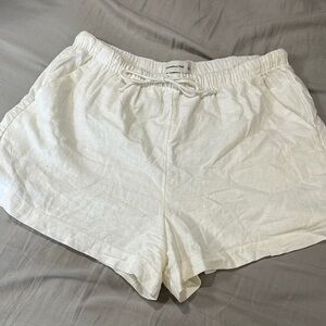 Abercrombie & Fitch White Linen Shorts